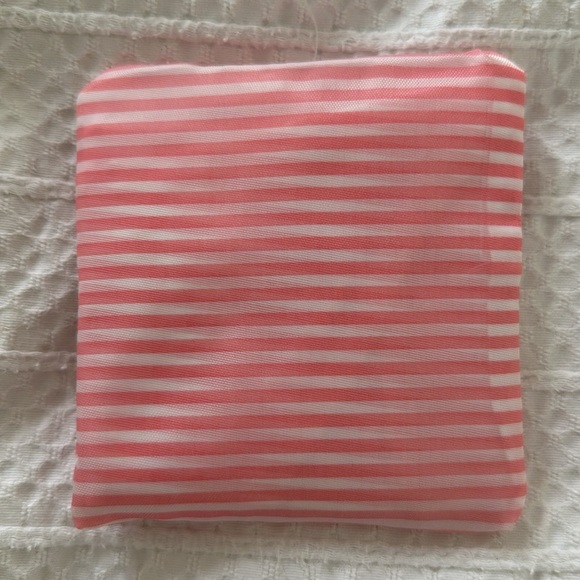 2 NWT IMITATION BAGGU foldable TOTE bags - turquoise/stars & Pink stripes - Picture 7 of 10